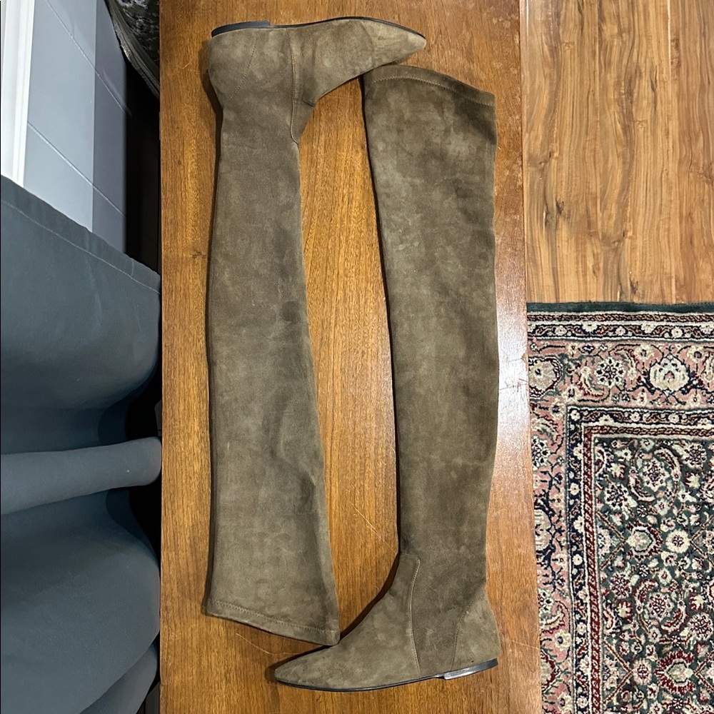 Isabel Marant Olive Suede Over-the-Knee Boots